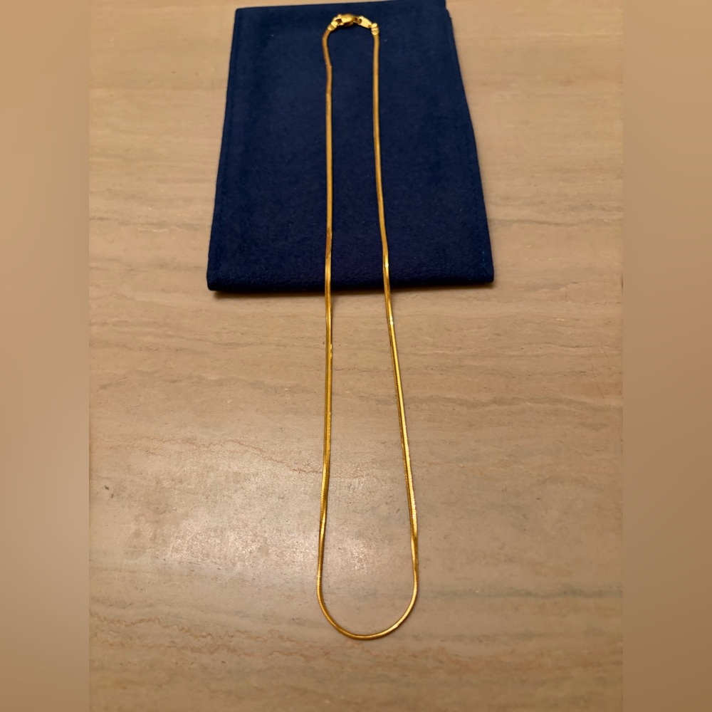 Herringbone Chain Gold Necklace - Picture 7 of 8